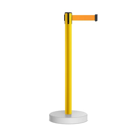 Stanchion Belt Barrier WaterFillable Base Yellow Post 11ft.Fl.Org Belt